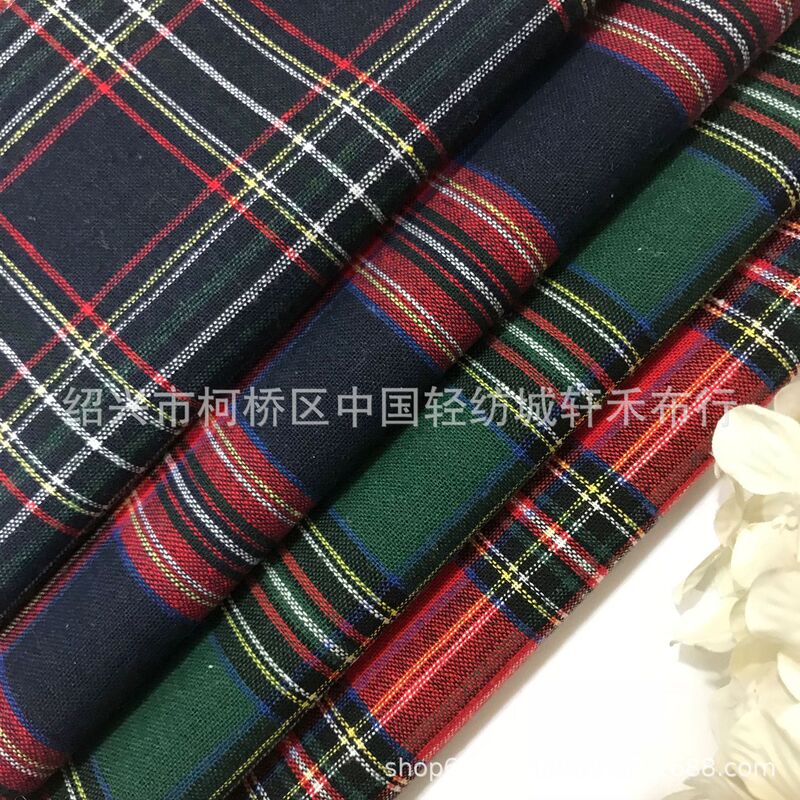 Red School Uniform Style Polyester-Cotton Shirt Fabric Long-Sleeved Yarn-Dyed Versatile Texture Mixed Woven Workwear Style