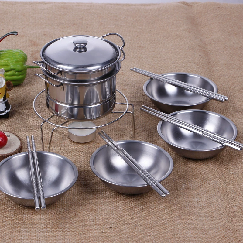 Детская кухня нержавеющая сталь кухонware семейная кукла игрушка набор