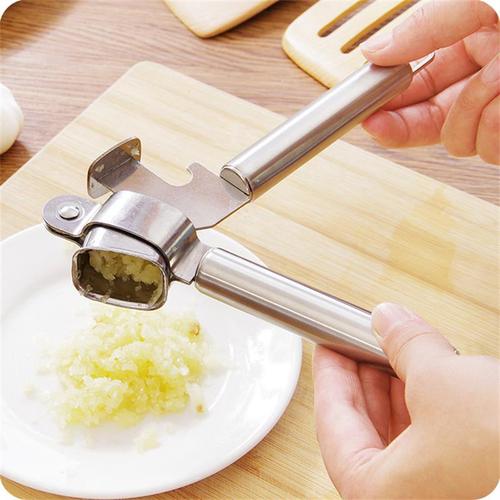 Stainless steel garlic press manual garlic mashing artifact kitchen multi-functional household garlic squeezing tool