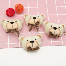 袜子帽子围巾手套玩具配件玩具头可爱卡通立体动物头公仔头领结熊