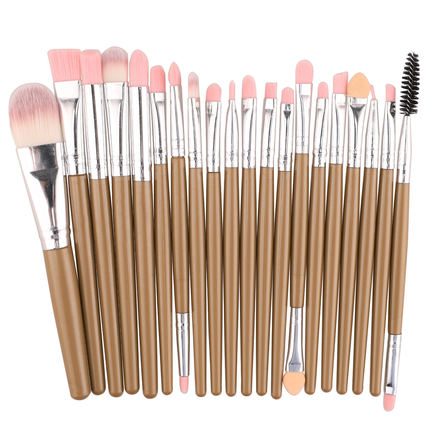 Fabricante en stock 20 cepillos de maquillaje herramientas de belleza transfronterizas traje cepillo de sombra de ojos neutral cepillo de ojos sin logotipo