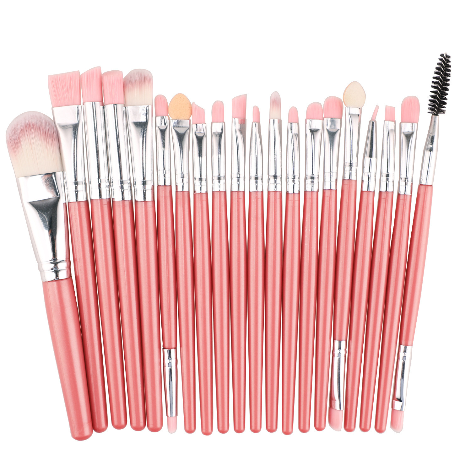 Fabricante en stock 20 cepillos de maquillaje herramientas de belleza transfronterizas traje cepillo de sombra de ojos neutral cepillo de ojos sin logotipo