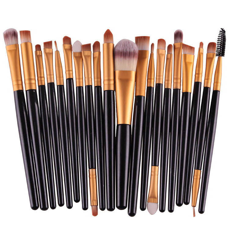 Fabricante en stock 20 cepillos de maquillaje herramientas de belleza transfronterizas traje cepillo de sombra de ojos neutral cepillo de ojos sin logotipo