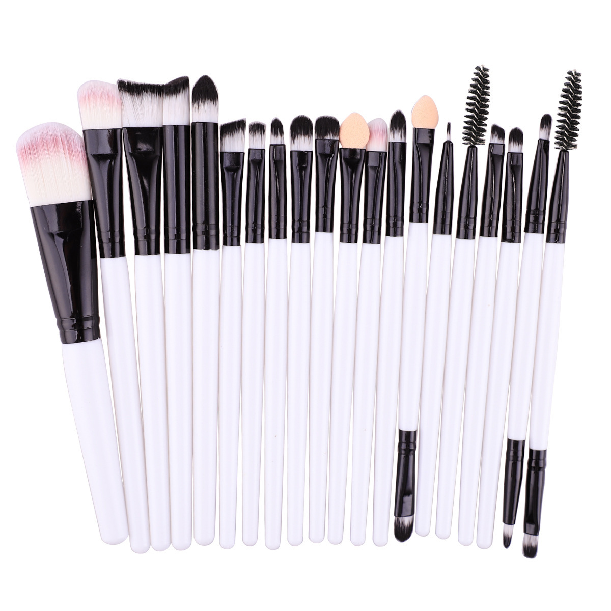 Fabricante en stock 20 cepillos de maquillaje herramientas de belleza transfronterizas traje cepillo de sombra de ojos neutral cepillo de ojos sin logotipo