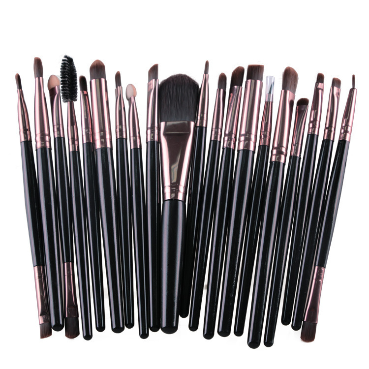 Fabricante en stock 20 cepillos de maquillaje herramientas de belleza transfronterizas traje cepillo de sombra de ojos neutral cepillo de ojos sin logotipo
