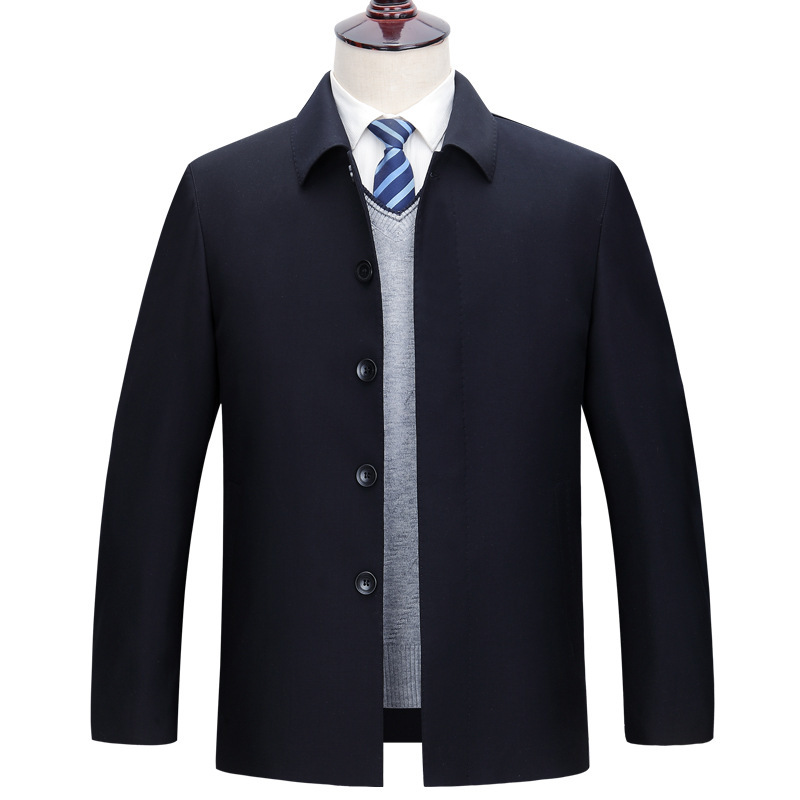 Loose-Fitting Oversized Jacket for Middle-Aged and Elderly Men, Business Casual Spring and Autumn Men's Coat, Dad's Outfit, Grandpa's Top