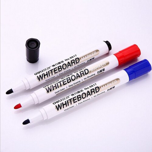 Deli 6817 whiteboard pen easy to erase special pen red blue black whiteboard pen erasable office supplies wholesale