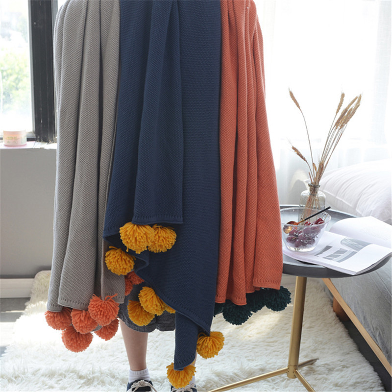 Pohjoismainen puhdasvärinen puuvillapalloneulottu villainen ilmastointihuopa keväällä, syksyllä ja kesällä, monitoiminen vuodelippupyyhe_voghion.com