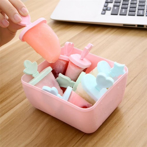 Square ice cream mold for home use to make popsicles, popsicles, ice cream, frozen ice cube boxes, sorbet ice trays, homemade ice box popsicles