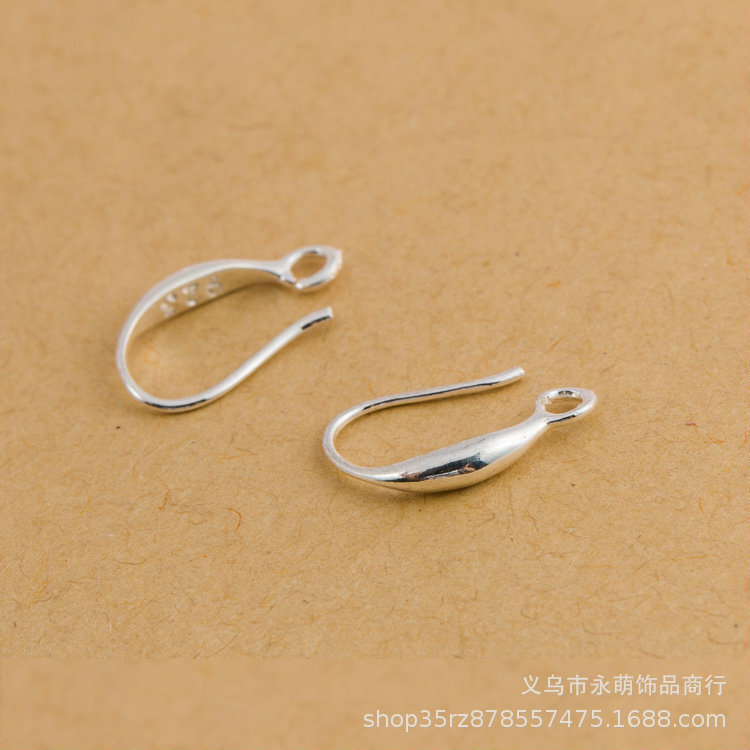 Cross-Border 925 Sterling Silver Plain Silver French Ear Hook Earrings Ear Hook Ear Buckle Jewelry Accessories DIY Silver Accessories Manufacturer Wholesale