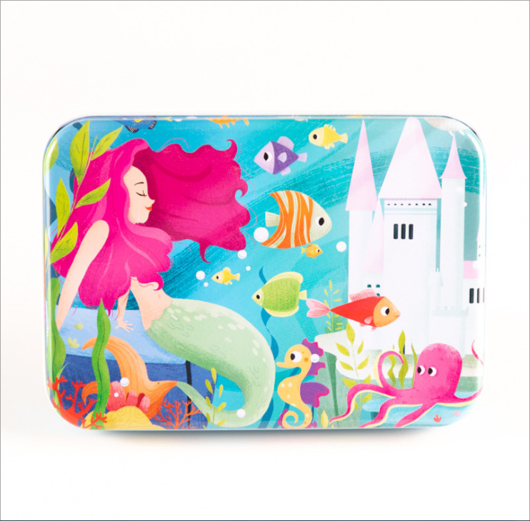 120 piezas caja de hierro creativo pintado a mano ilustración rompecabezas 3-4-6 AÑOS NIÑOS bloques de construcción juguetes educativos de calidad 0,25