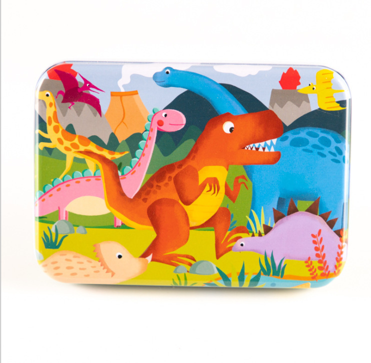 120 piezas caja de hierro creativo pintado a mano ilustración rompecabezas 3-4-6 AÑOS NIÑOS bloques de construcción juguetes educativos de calidad 0,25