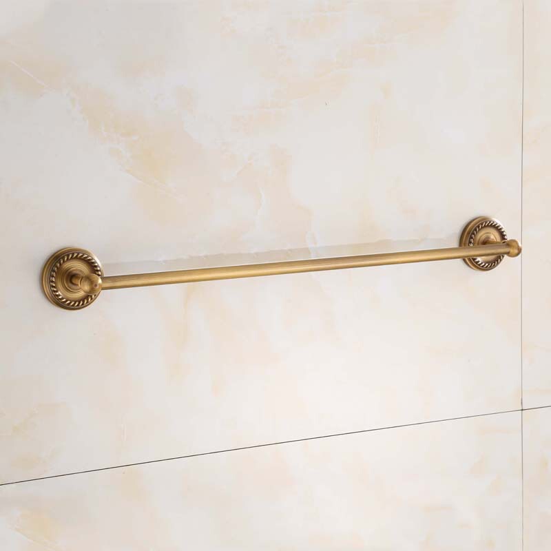 All-copper European-style bathroom hardware pendant brass antique single-layer hanging towel bar bathroom single-pole towel rack All-copper European-style bathroom hardware pendant brass antique single-layer hanging towel bar bathroom single-pole towel rack