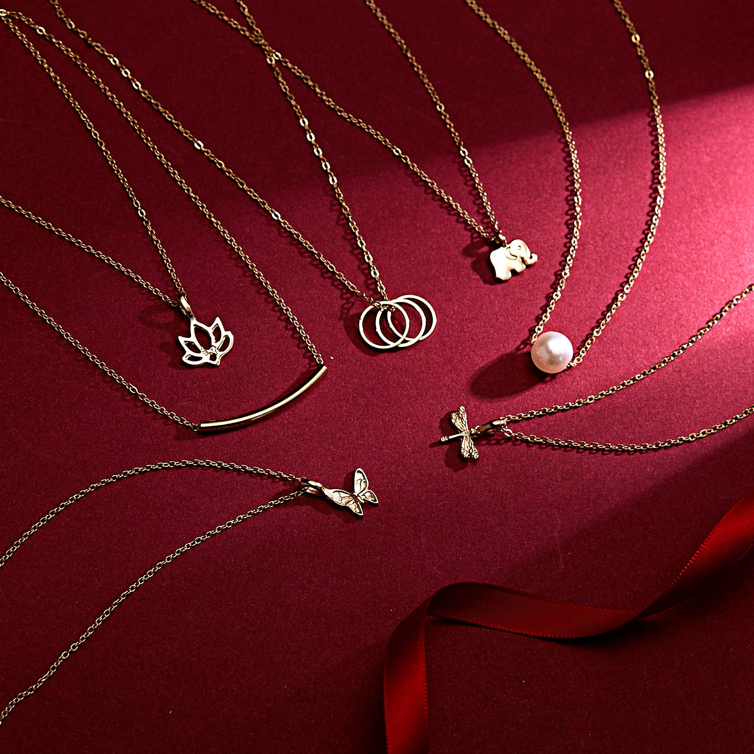 Ожерелье (Gangmai Jewelry) Подвеска-ключница с жемчугом, сплав, простой элегантный европейский стиль
