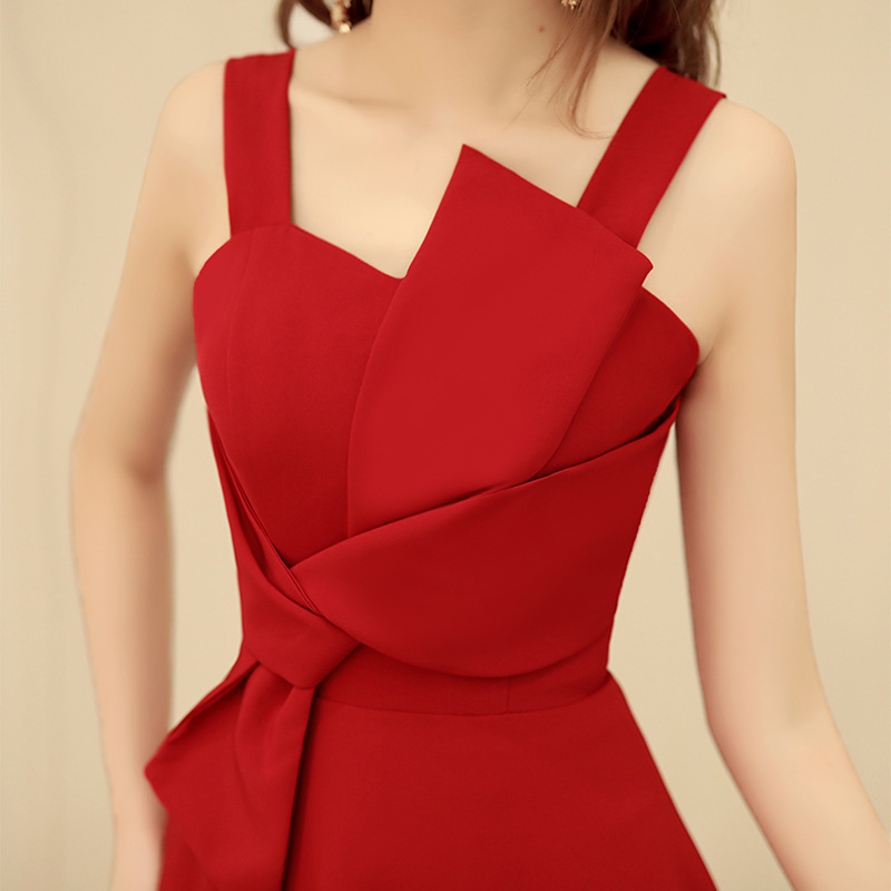 Wedding Dress for the Bride 2026 New Engagement Homecoming Mini Dress Party Red Dress Mid-Length Elegant and Graceful Wedding Dress for the Bride 2026 New Engagement Homecoming Mini Dress Party Red Dress Mid-Length Elegant and Graceful