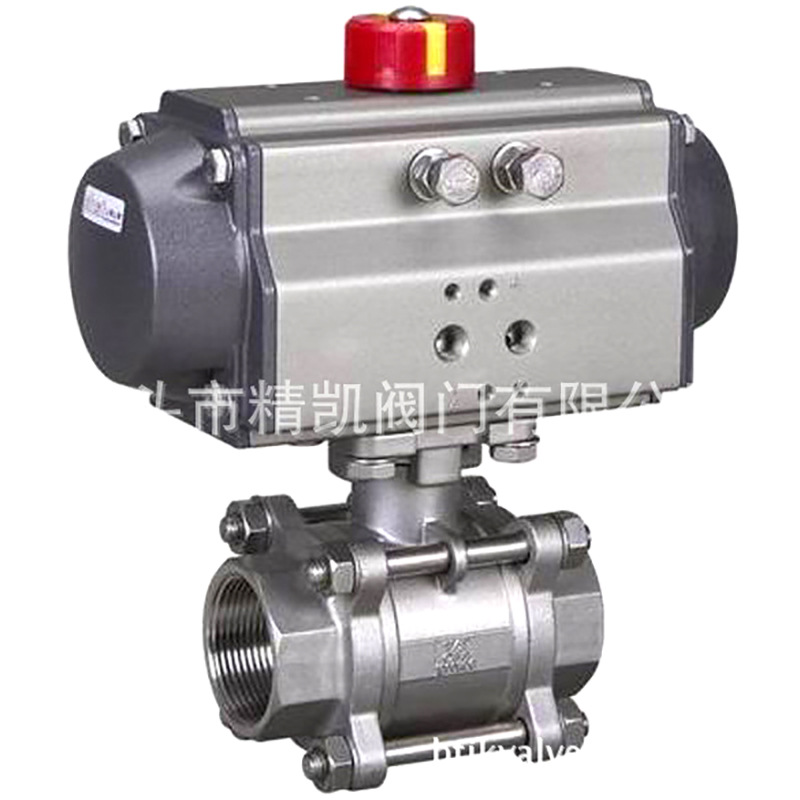 内蒙古阀门自营 Q611F 高平台不锈钢三片式气动球阀