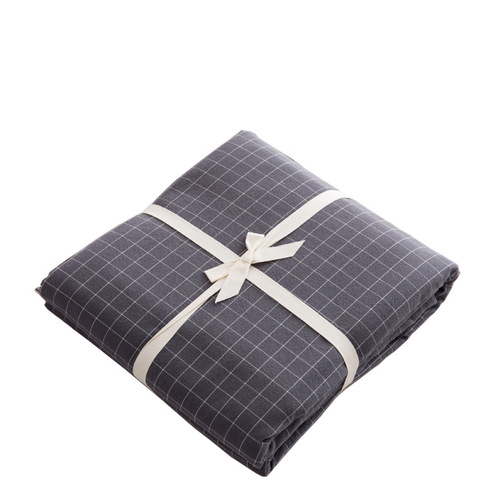 Japanese-style cotton-dyed washed cotton single quilt cover, high quality plaid quilt cover, pure cotton quilt cover, single piece pure cotton quilt cover