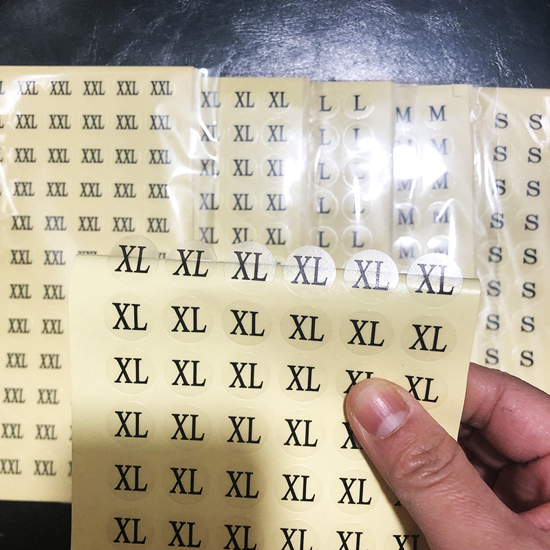 Round Transparent Adhesive Label Transparent Clothing Size Sticker Transparent Label Label Sticker Clothing Sticker