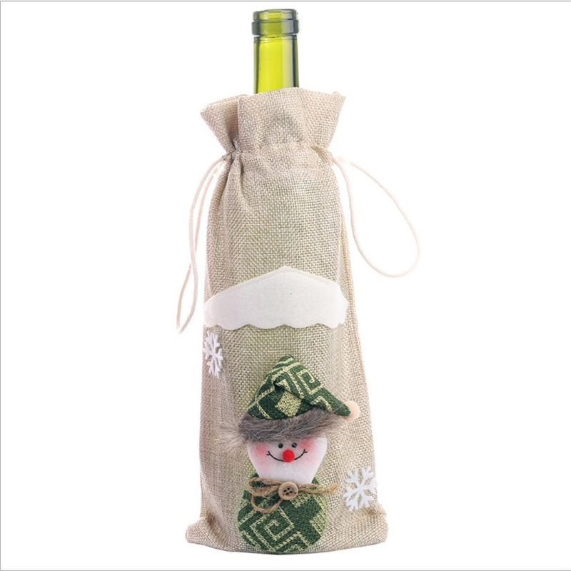 19 Nueva Navidad suministros de decoración del hogar botella de vino de Navidad cubierta vino tinto botella de vino champán bolsa mesa de comedor vestir