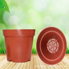 多肉花盆 圆形小花盆 红色塑料花盆基地育苗盆 网底杯 塑料花盆批