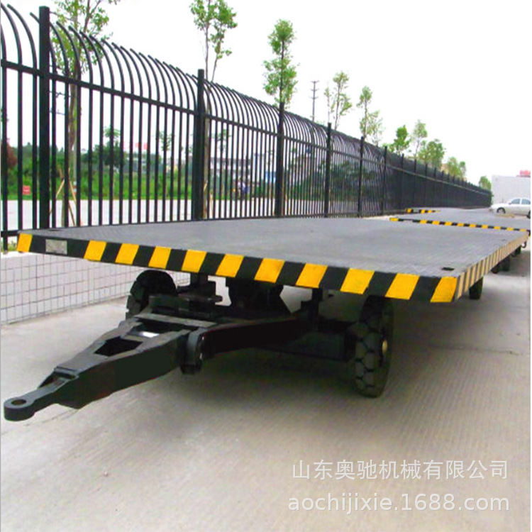 供应平板拖车 小型牵引式平板拖挂车 物流园货物搬运拖挂车厂家