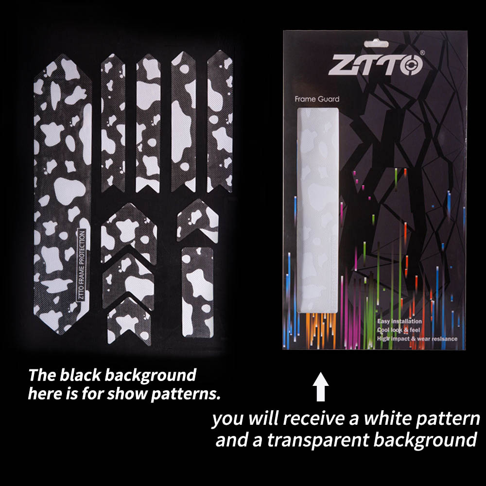Parche de protección del marco de la bicicleta de montaña ZTTO Parche de película gruesa de la bicicleta de carretera Pegatina de protección impermeable antideslizante resistente al desgaste