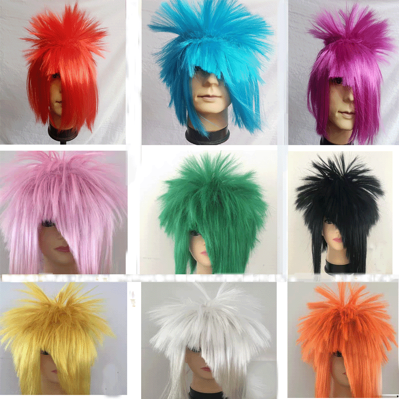 Killer Matt Men and Women Non-Mainstream Wig Set Performance Live Broadcast Colorful Explosion Long Straight Hair Wig