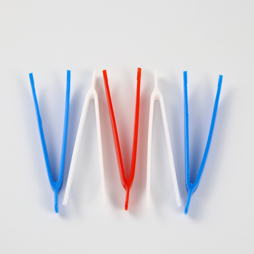 Plastic tweezers kindergarten children's handmade diy anti-static toys flat head round head small clip plastic tweezers