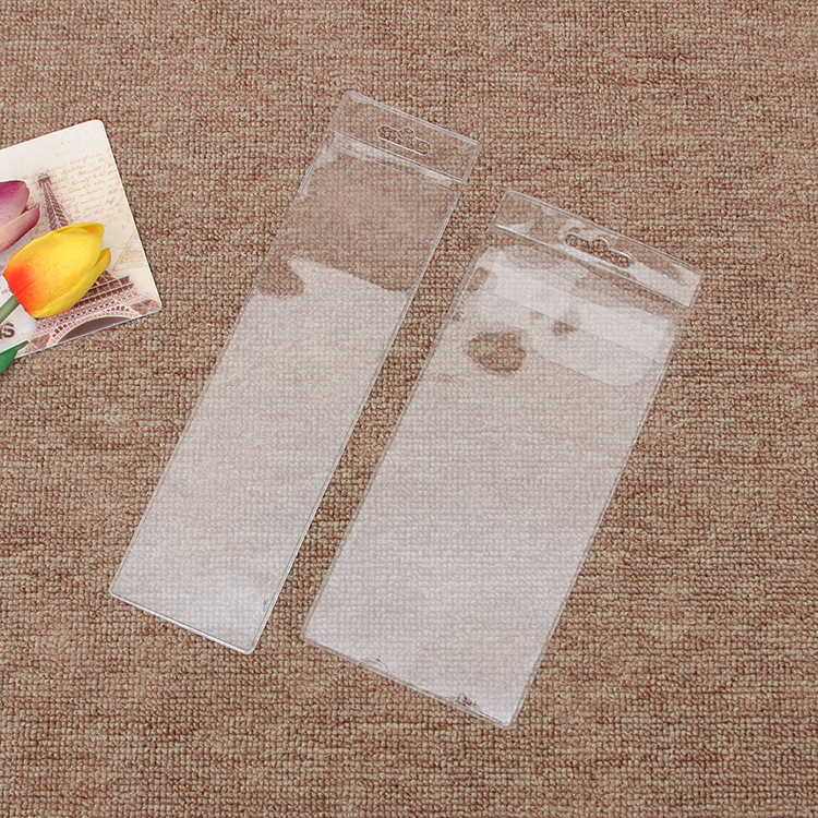 厂家透明PVC袋 化妆刷包装袋 多规格挂孔自封袋子 文具袋