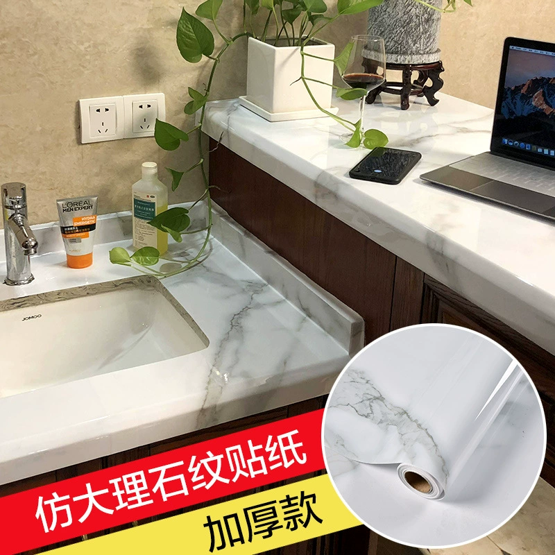 Self-adhesive Marble Vinyl Sticker Roll, Waterproof & Heat‑Resistant, Widths 40–120 cm