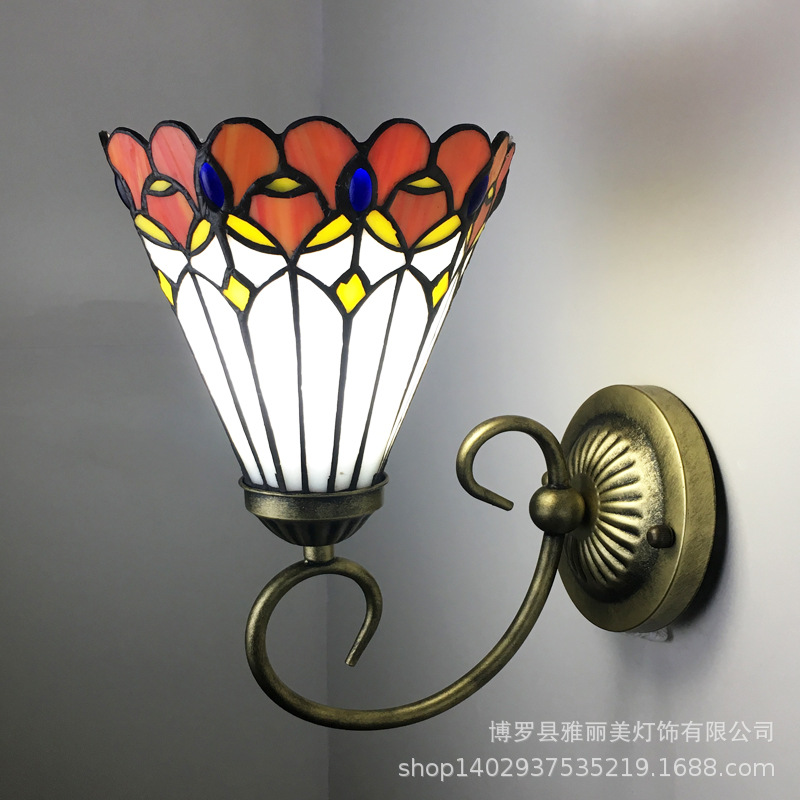 Baohua Tiffany moderno color minimalista lámpara de pared dormitorio lámpara de noche pasillo de estilo europeo salón lámpara de pared de fondo