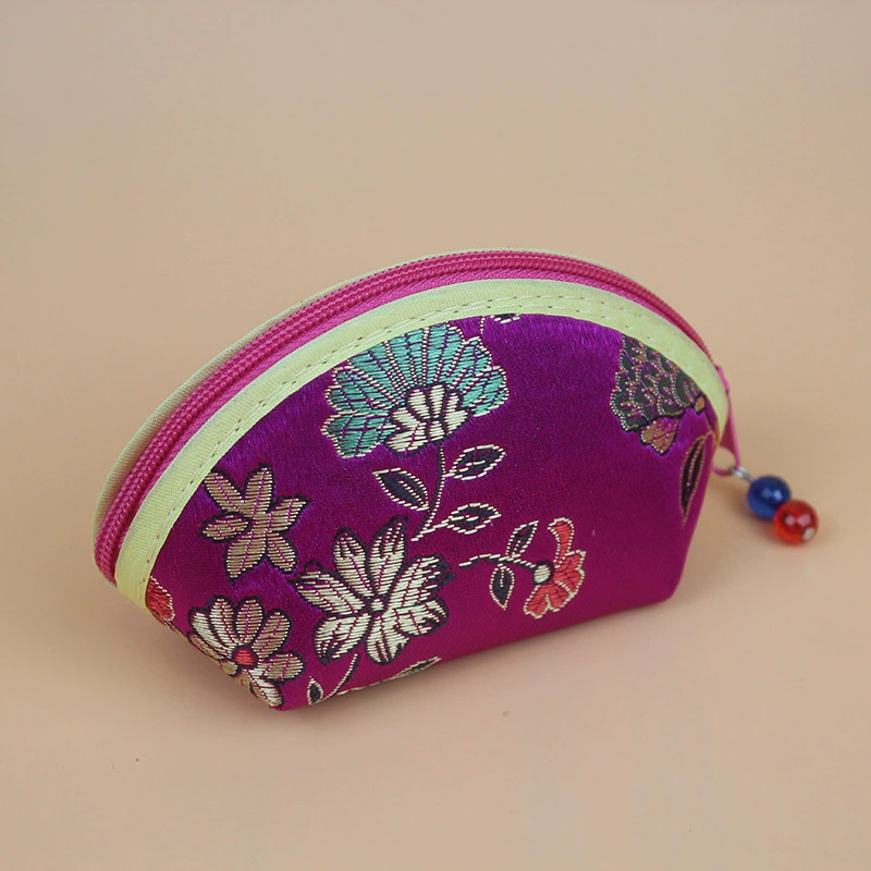 Этничный эмбираж embroidered тканевый кошелек на молнии, маленький клатч 10×3×6 см, вес 30 г