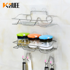 Stainless steel shelf square storage rack punch-free bathroom storage bathroom storage rack multi-functional wall hanging rack