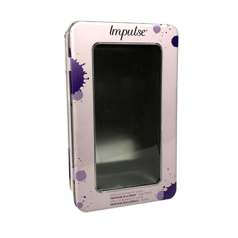 Caja Rectangular para Empaque de Hojalata con Ventana de PVC para Productos Electrónicos