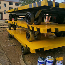 工厂集装箱运输平板车 工矿货物运输全挂车 大型四轮转向拖板车