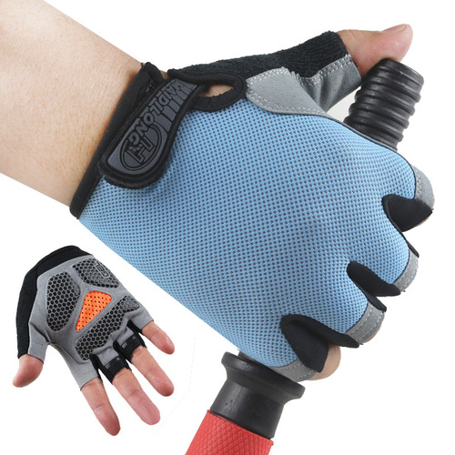 Cycling half-finger gloves outdoor sports sun protection anti-slip men's women's fitness mesh fabric design summer bike pads
