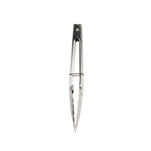 Cross-border new 9-inch buckle stainless steel food tongs wholesale multifunctional vegetable and fruit salad tongs kitchen supplies