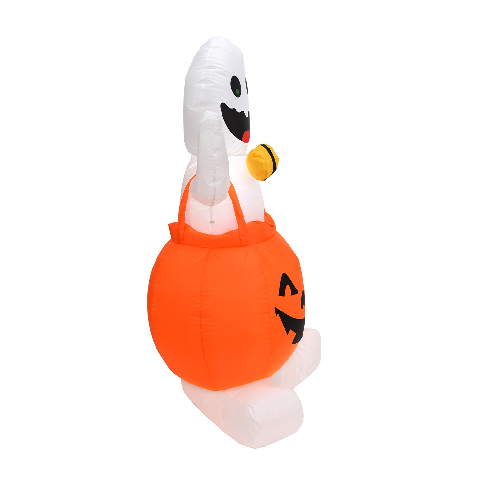 Modelo inflable de calabaza de Halloween de estilo explosivo transfronterizo con correa de 1,2 m calabaza fantasma decoración de Halloween festival de fantasmas inflable
