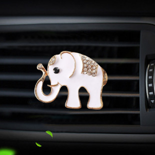Elephant car air outlet perfume clip Diamond-embedded creative car perfume solid balm diffuser fragrance aromatherapy clip