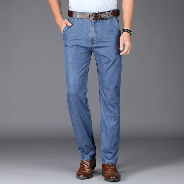 Summer spring black loose straight jeans