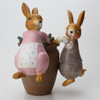 Fuchsia cute rabbit for beloved, creative resin, decorations, suitable for import, frog
