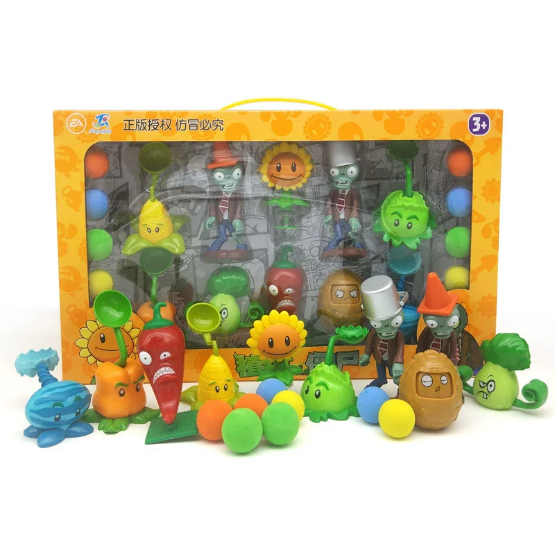 Подлинная наборы Plants vs. Zombies, игрушка, большой набор, подарочная коробка для мальчиков, кукла для детей, полный набор, подарок на день рождения
