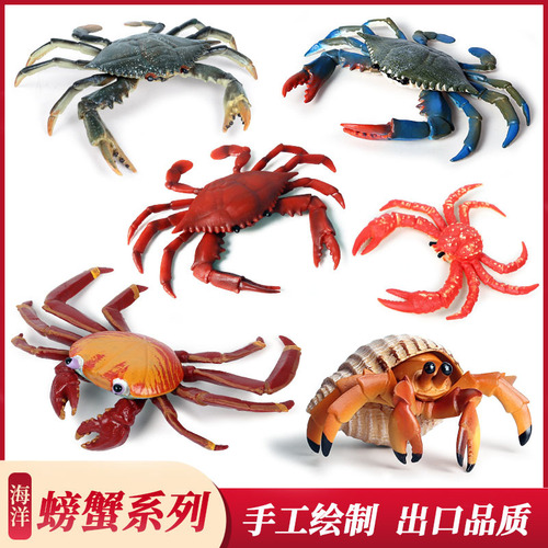 Children's simulated real-life static marine life model crab hermit crab king crab shrimp plastic toy ornaments
