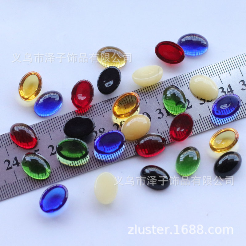 Venta directa de fábrica 10*14mm superficie de anillo imitación piedra preciosa piezoeléctrica cristal parche de vidrio hecho a mano bricolaje accesorios de joyería al por mayor image 5