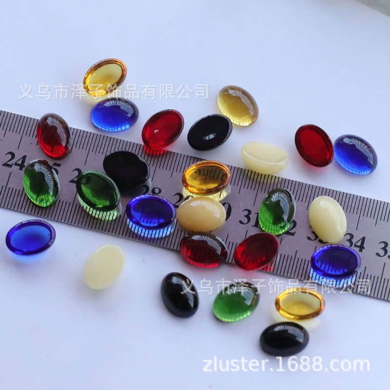 Venta directa de fábrica 10*14mm superficie de anillo imitación piedra preciosa piezoeléctrica cristal parche de vidrio hecho a mano bricolaje accesorios de joyería al por mayor image 4