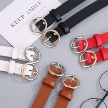 韩版简约复古装饰宽腰带休闲百搭黑色皮带女学生针扣牛仔裤带圆扣