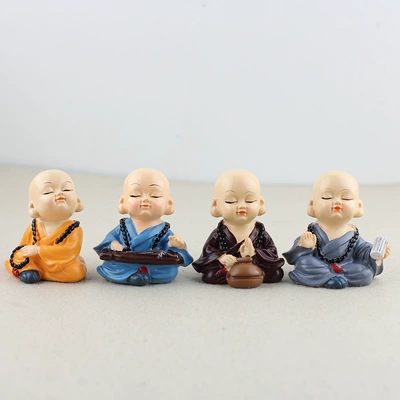 Creative Car Accessories Doll Cute Smiling, Proud Wanderer Little Monk Little Monk Car Accessories Ornaments (Car ornaments) - the-smiling-proud-wanderer-monk-set