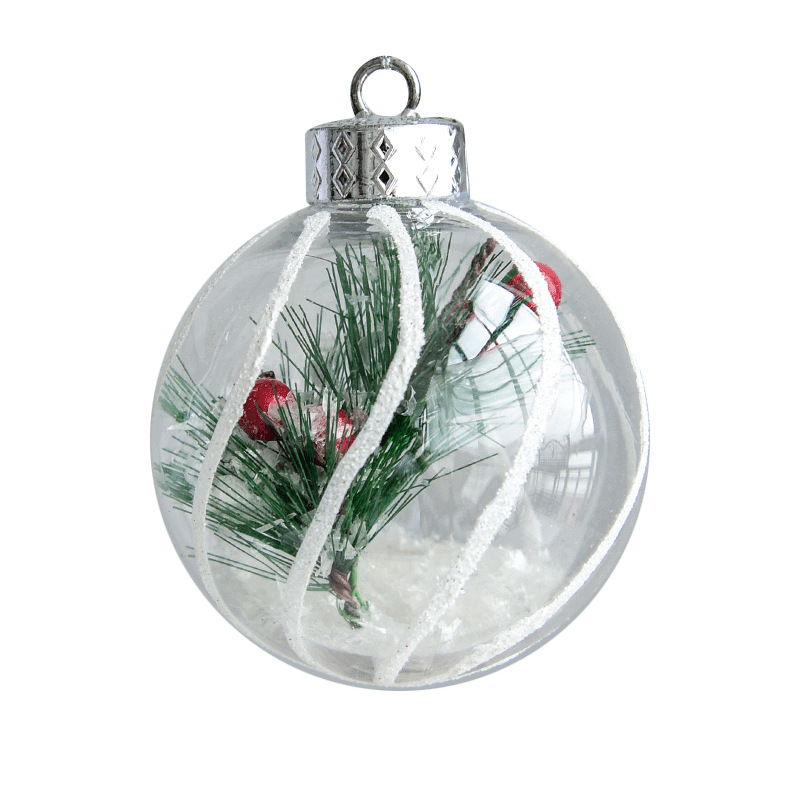 Decoraciones de vacaciones de Navidad 6cm transparente BOLA DE Navidad copo de nieve paisaje colgante bola Hotel Mall diseño de árbol de Navidad