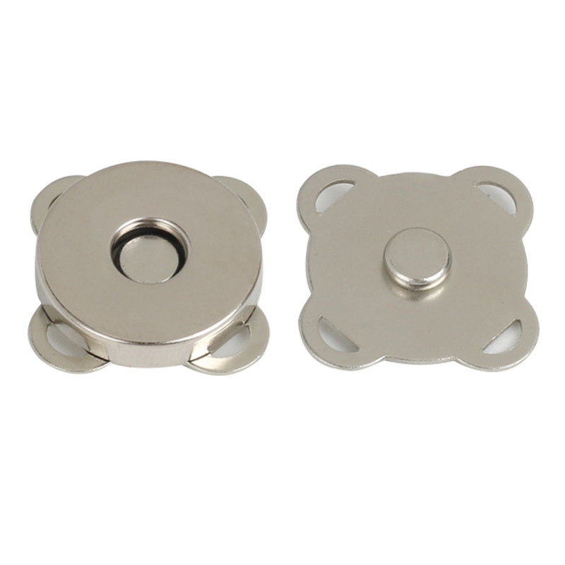 Fábrica transfronteriza de metal cosido a mano botón magnético hebilla de instalación fuerte imán magnético botón cartera mochila bolsa en forma de ciruela