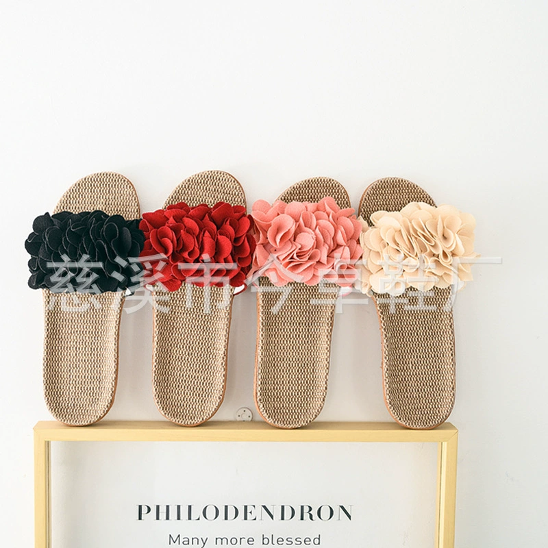 Тапочки из искусственного льна, домашние тапочки для пары, домашние тапочки с деревянным полом, хлопковое белье, домашние Нескользящие летние сандалии на толстой подошве для мужчин и женщин